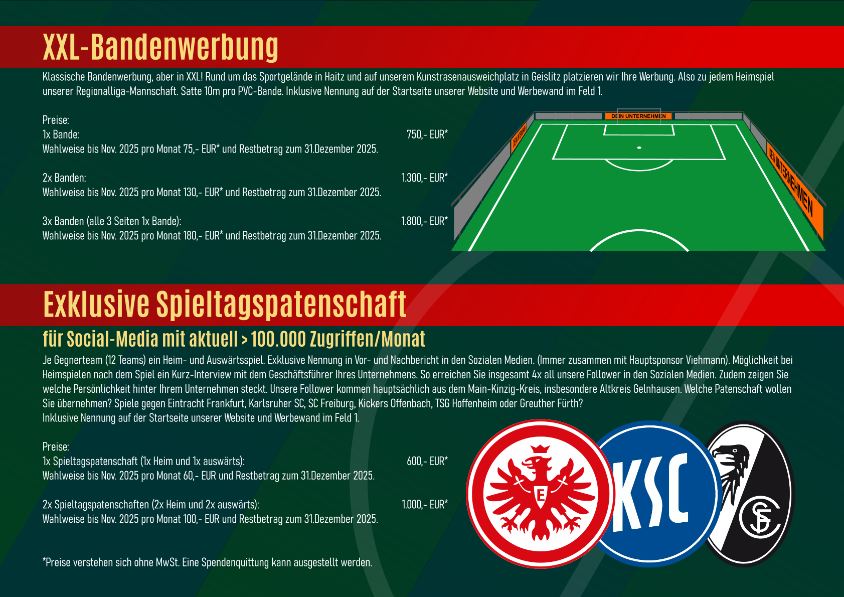 Seite 2 unseres Flyers für die Sponsoringpakete.