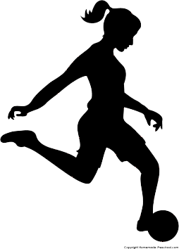 Symbol der Fusballabteilung - Shilouette einer Fussballerin